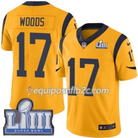 Camiseta Hombre NFL Los Angeles Rams Robert Woods 17 Nike Gold 2019 Super Bowl LIII